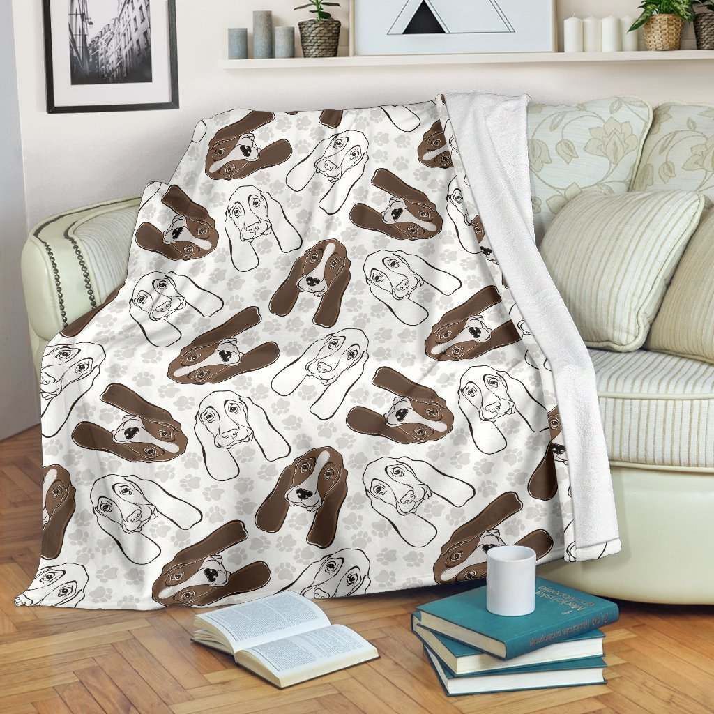 Basset Hound Dog Sherpa Fleece Blanket