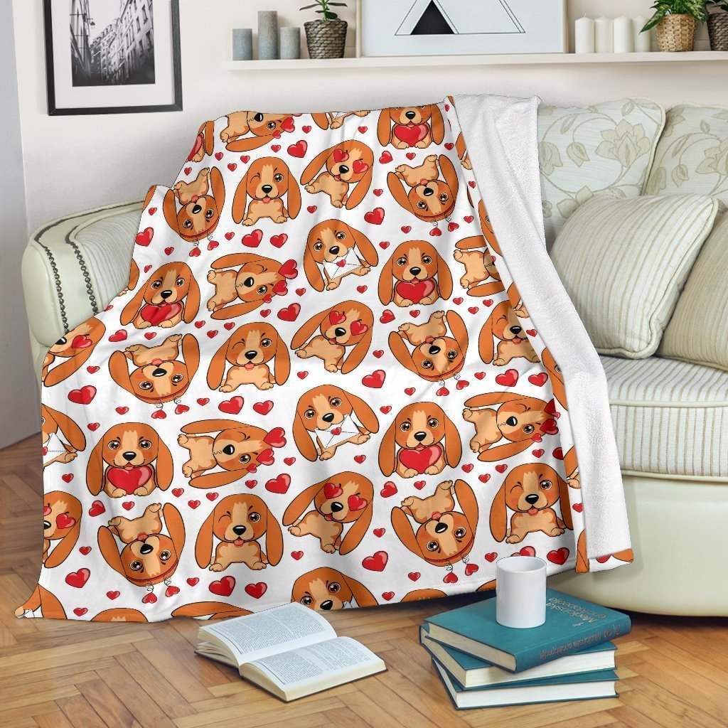 Basset Hound Dog Sherpa Fleece Blanket