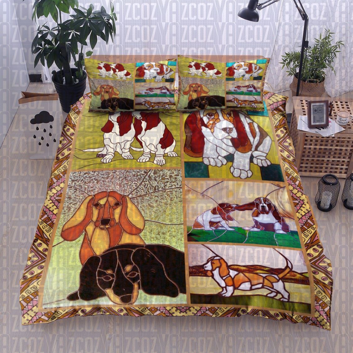 Basset Hound Dog Bedding Set