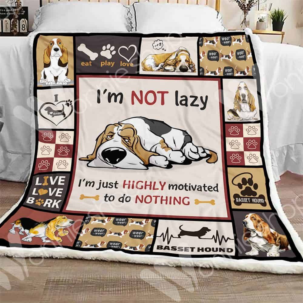 Basset Hound Dog Sherpa Fleece Blanket