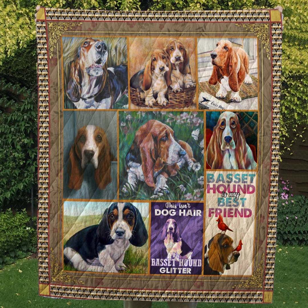 Basset Hound Dog Hair CL10100034MDQ Quilt Blanket