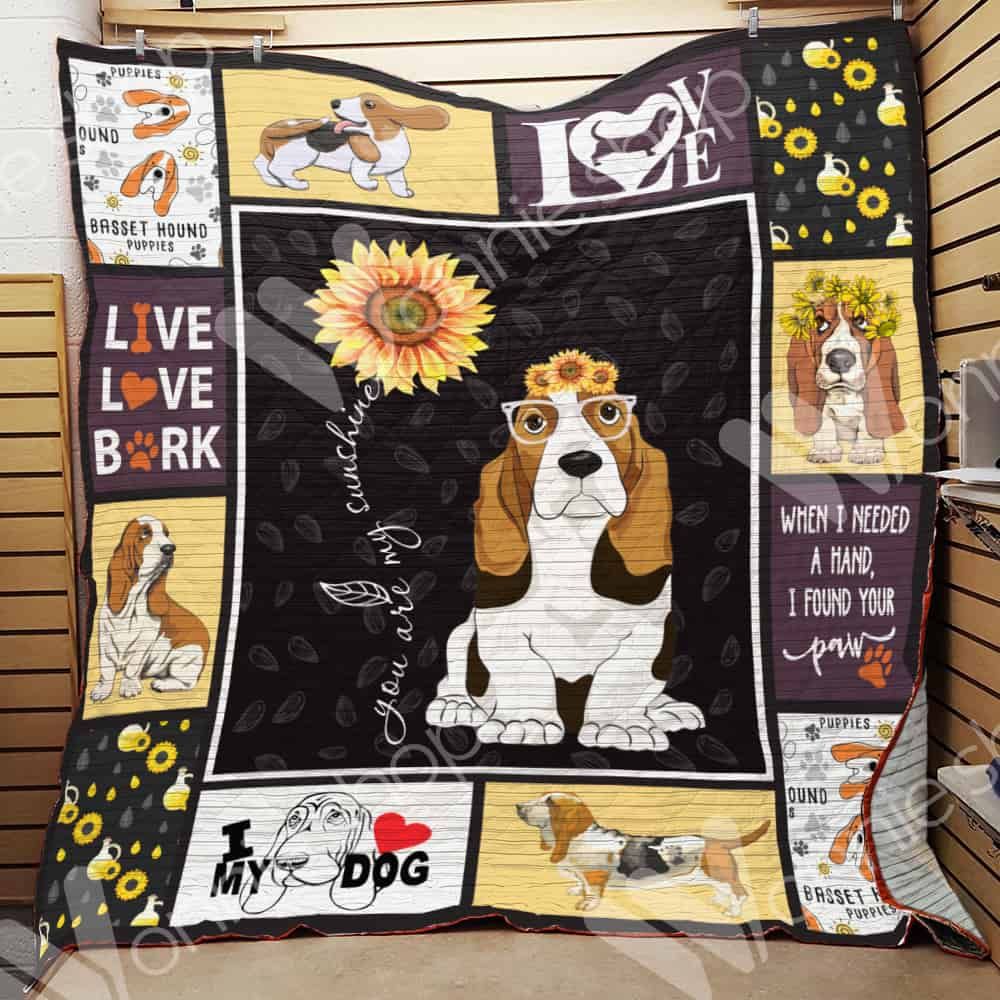 Basset Hound Dog Sunflower LNT0312015 Quilt Blanket