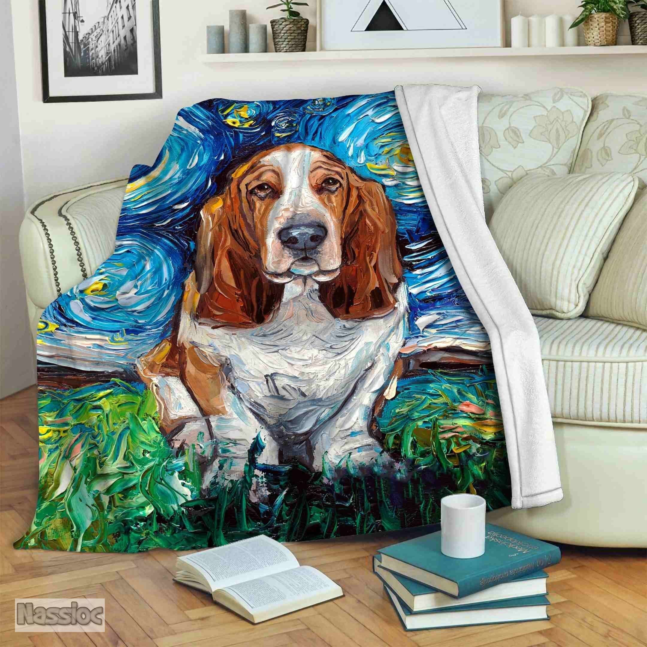 Basset Hound Fleece Blanket