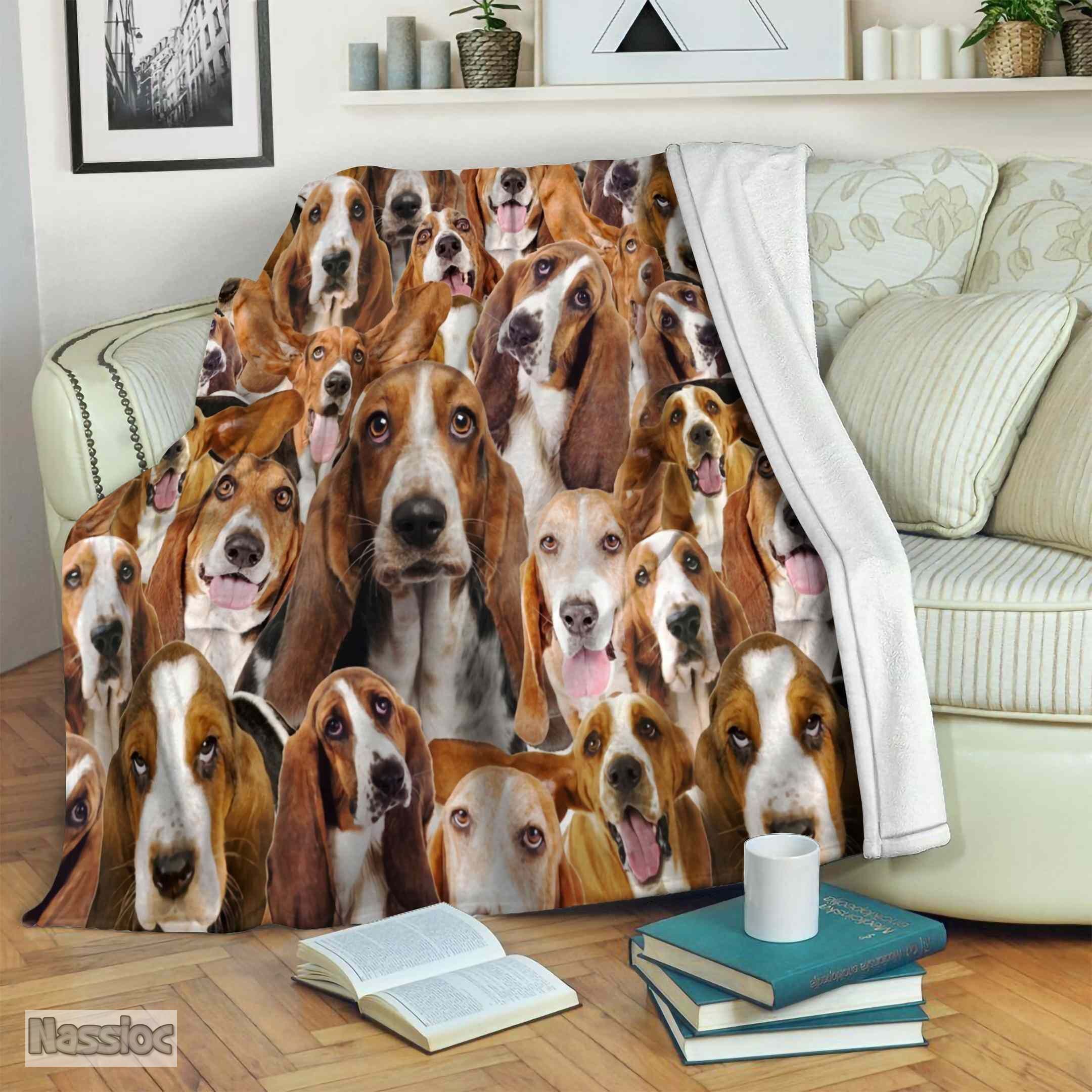 Basset Hound Fleece Blanket