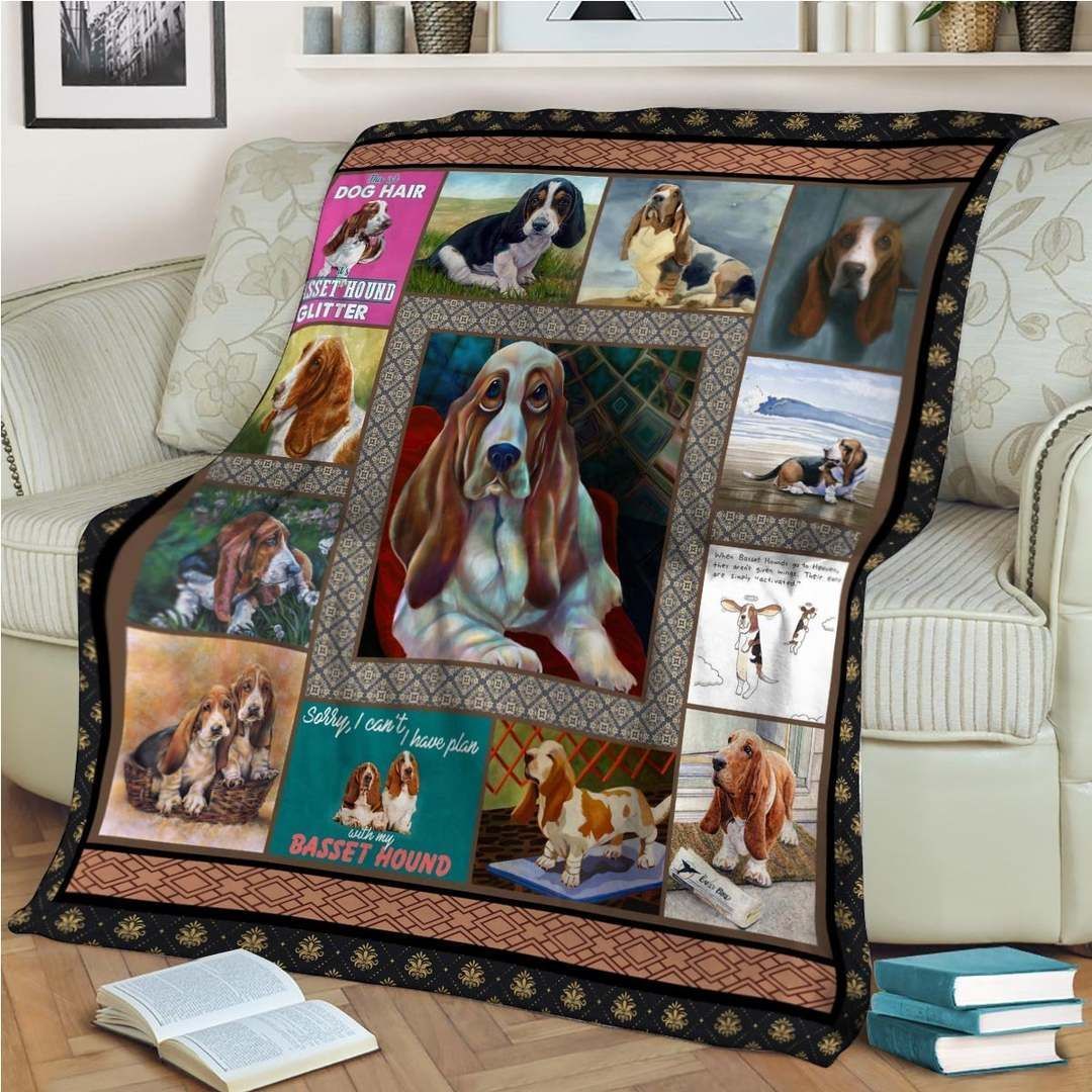 Basset Hound Sherpa Fleece Blanket
