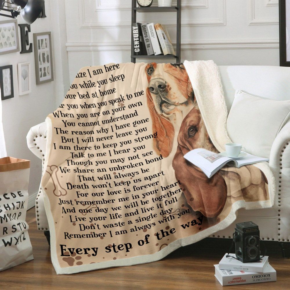 Basset Hound I Never Left You Every Step Of The Way Sherpa Fleece Blanket