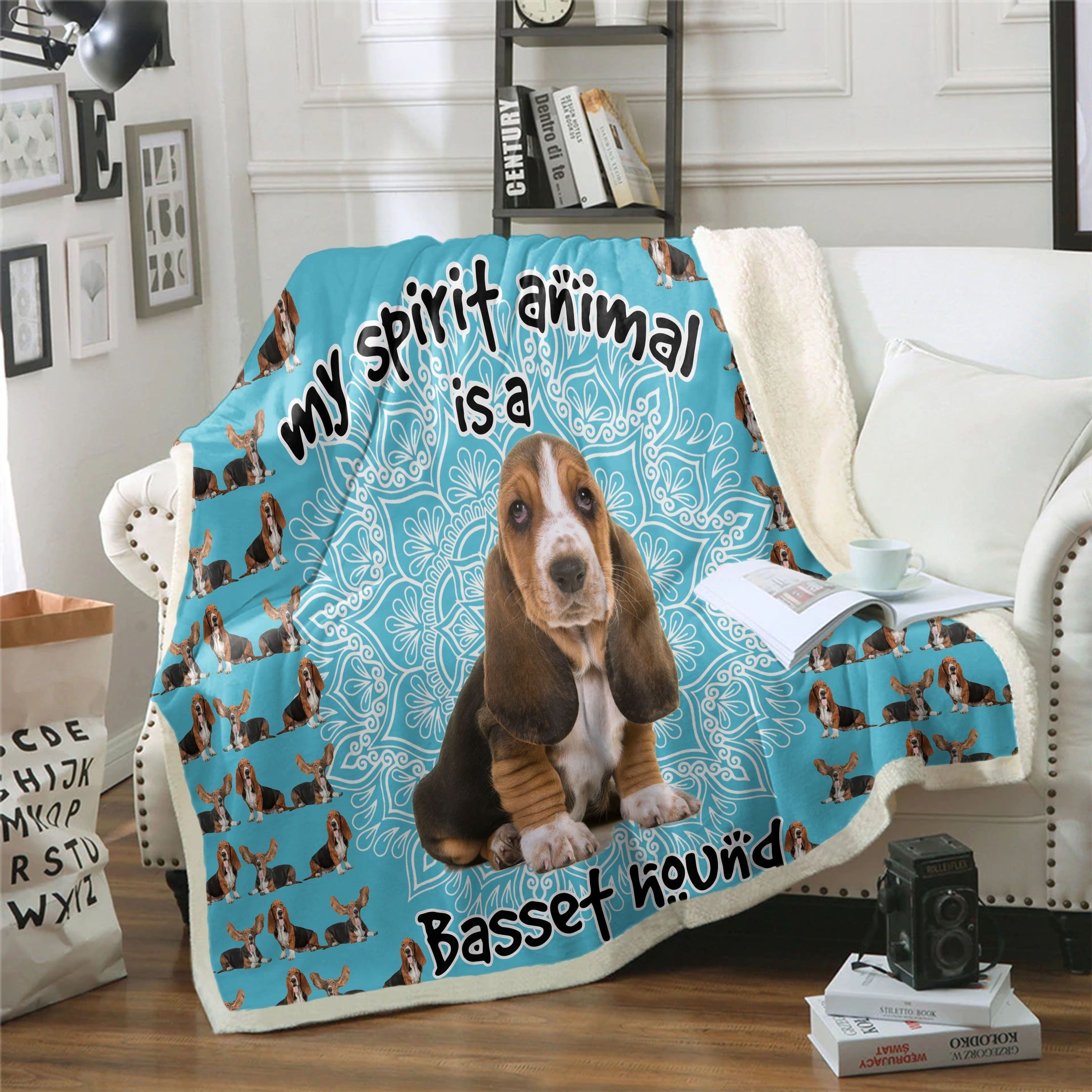 Basset Hound Is My Spirit Animal Sherpa Fleece Blanket