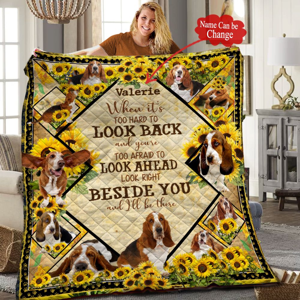 Basset Hound Personalized Quilt Blanket HHH050619NH