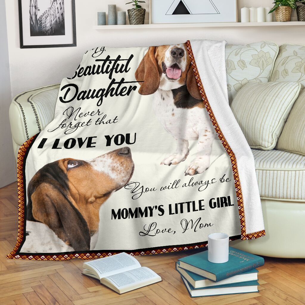Basset Hound To My Beatiful Daughter Sherpa Fleece Blanket