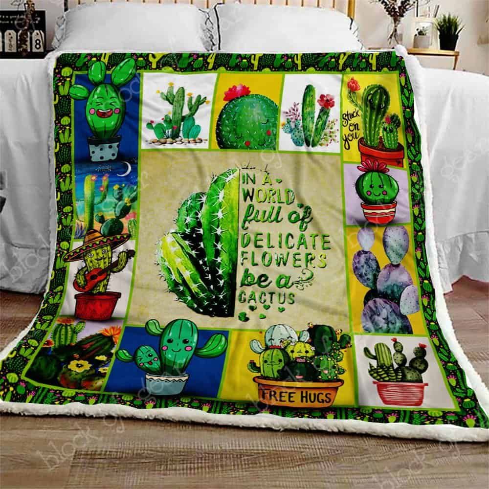 Be A Cactus Fleece Blanket