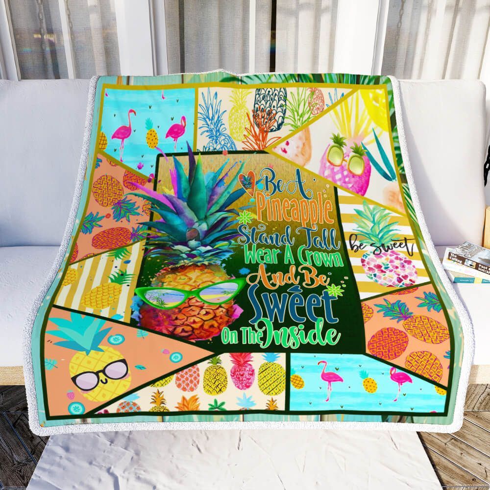 Be A Pineapple Sherpa Fleece Blanket