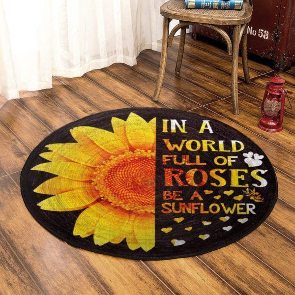 Be A Sunflower Round Carpet