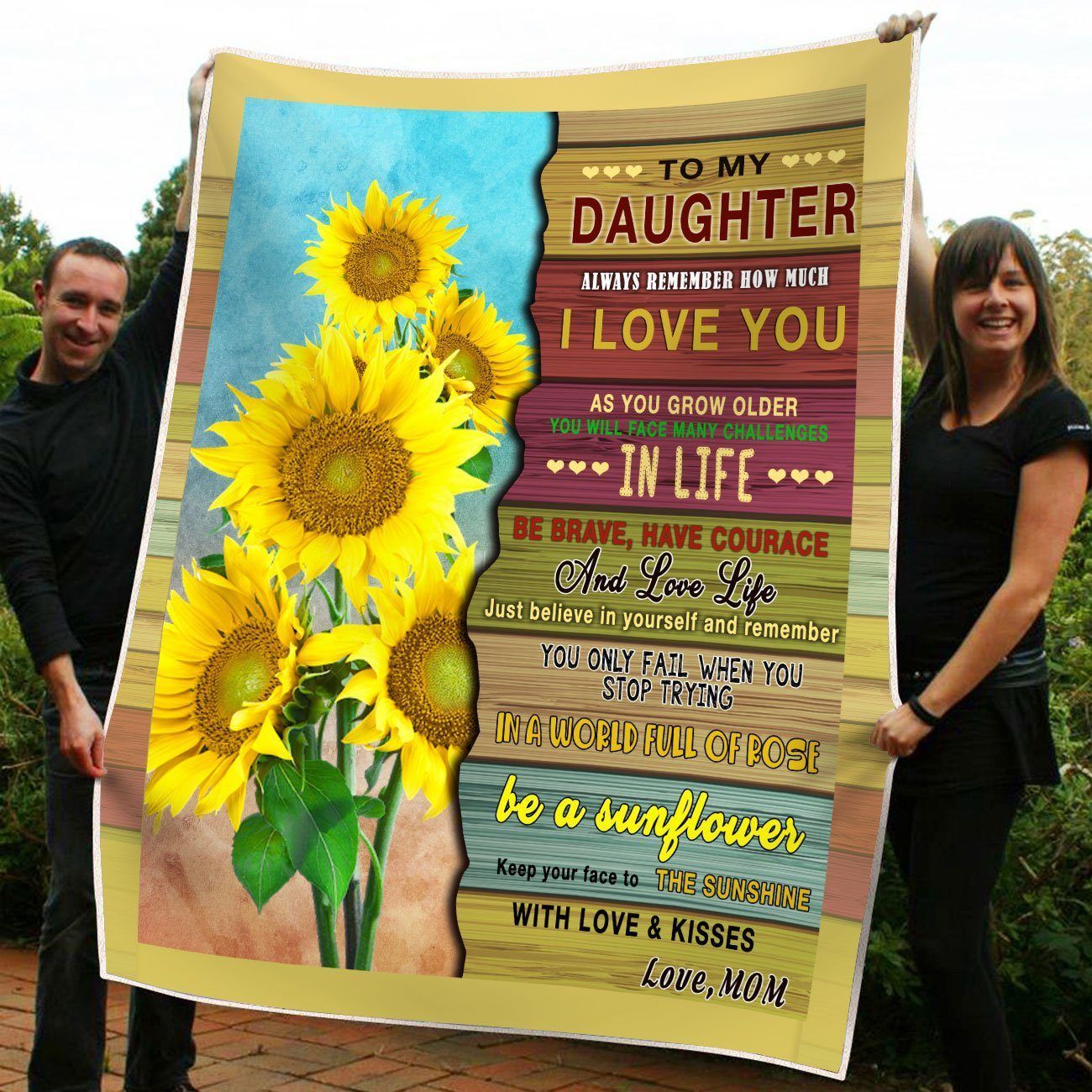 Be A Sunflower Fleece Blanket Gift For Daughter