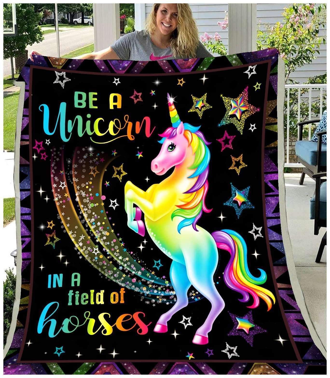 Be A Unicorn Sherpa Fleece Blanket