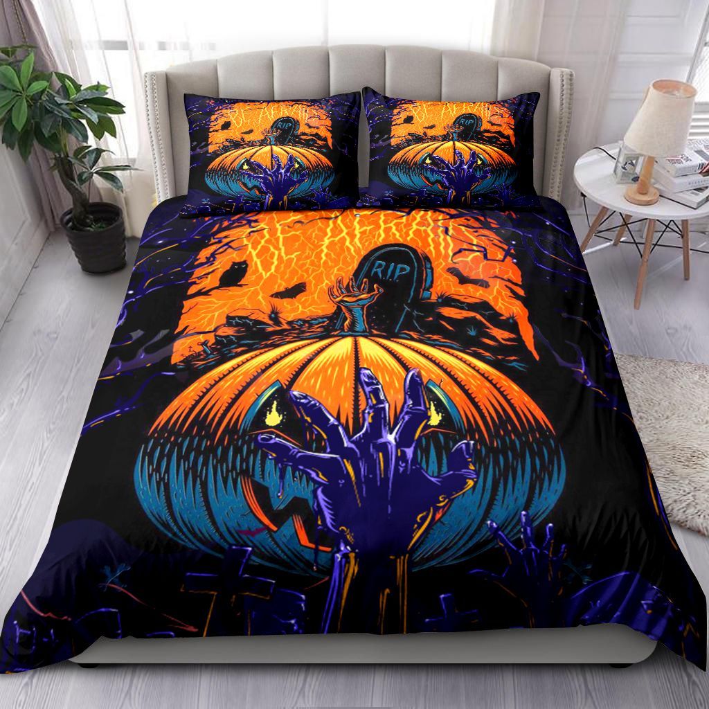Be Afraid Jack O Lantern Bedding Set