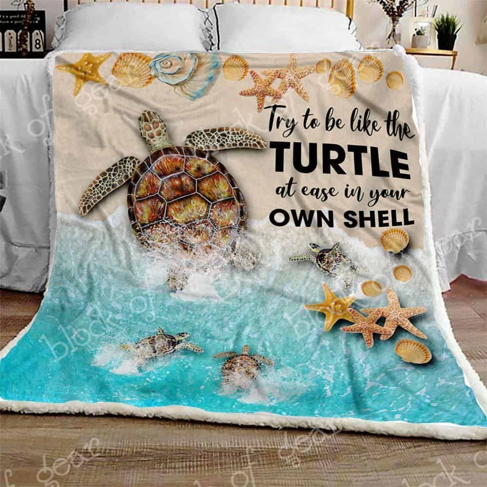 Be Like The Turtle Fleece Blanket