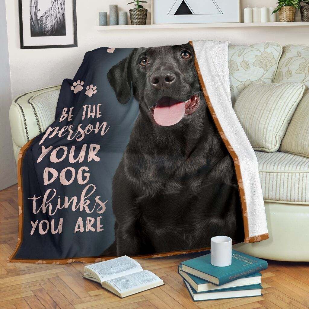 Be The Person Black Lab Fleece Blanket