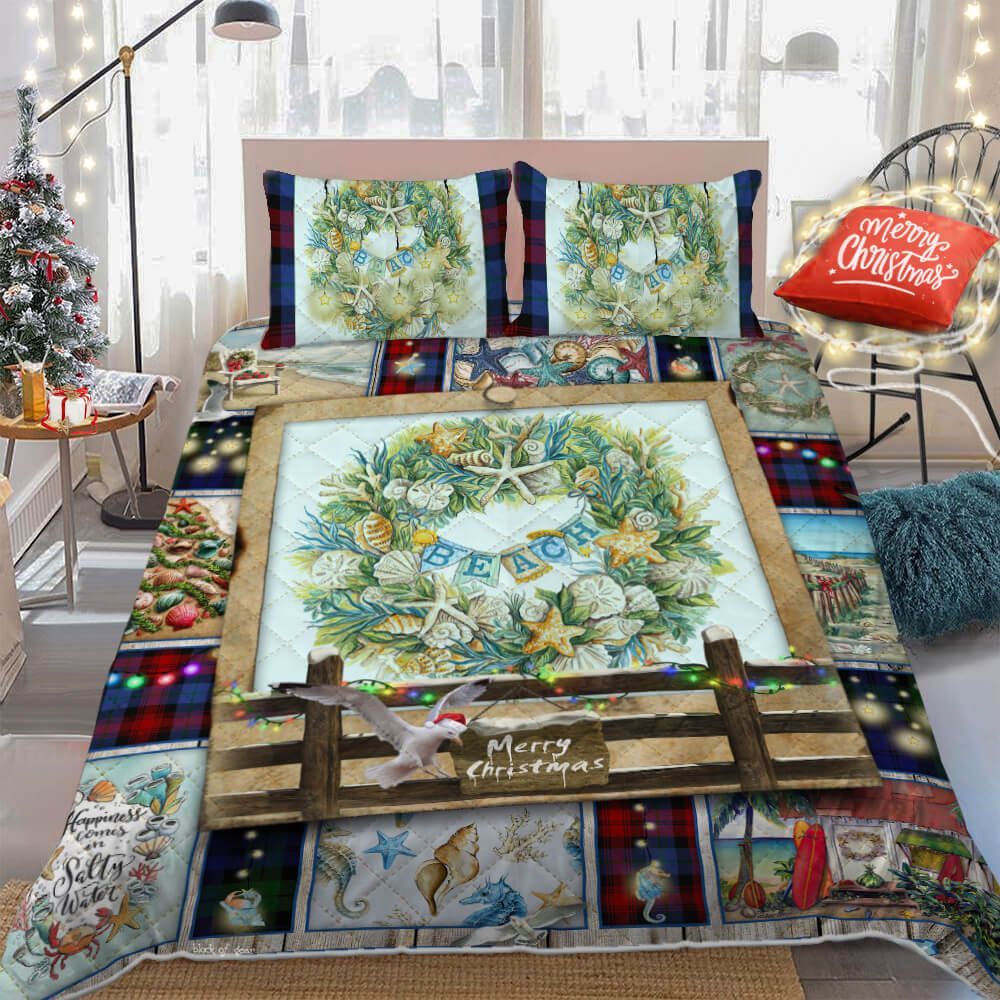 Beach Christmas Bedding Set