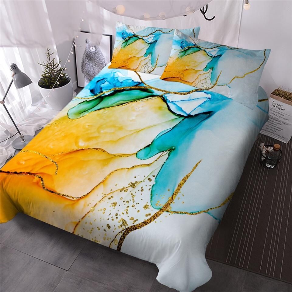Beach Colours Marbling Bedding Set