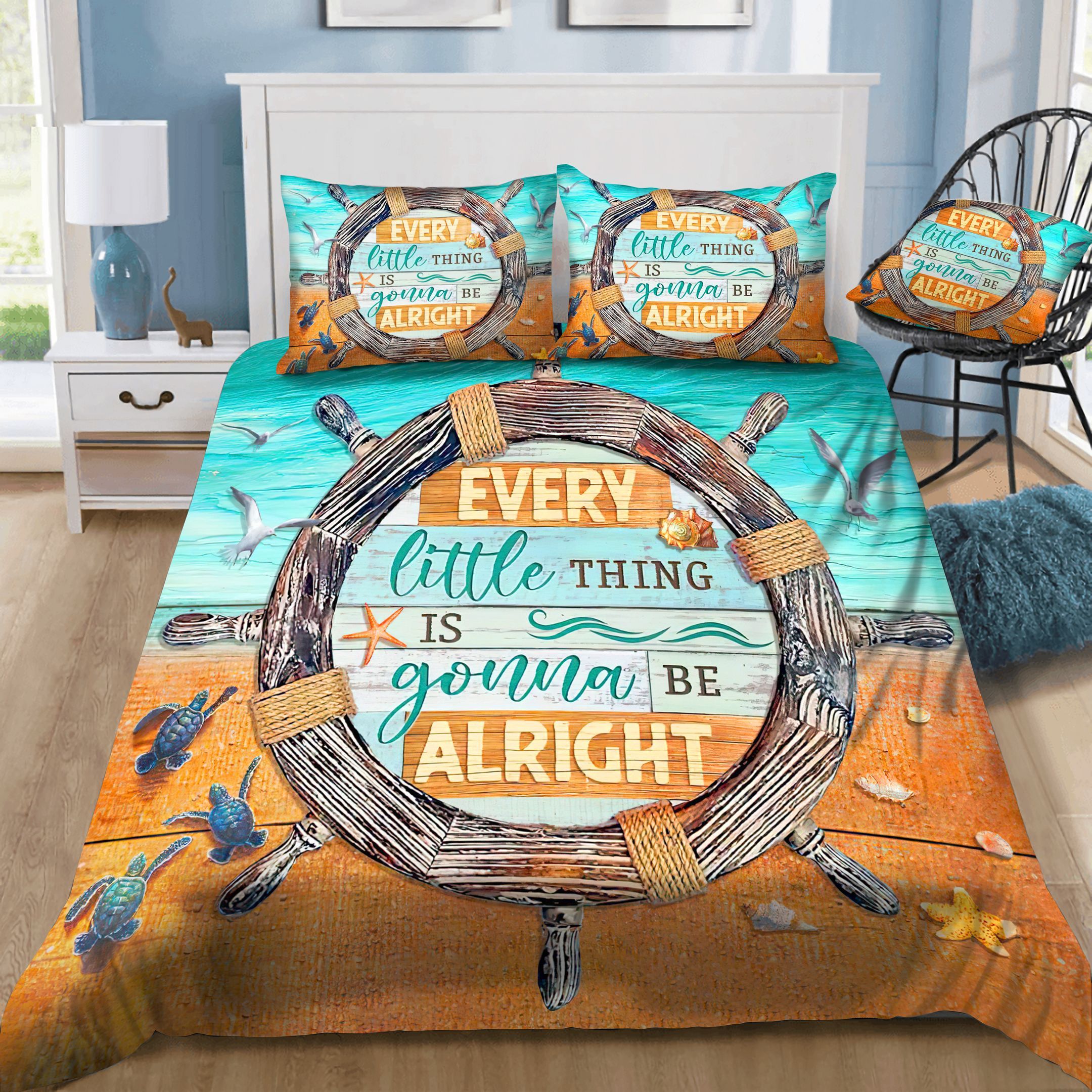 Beach Every Little Thing Is Gonna Be Alright Bedding Set
