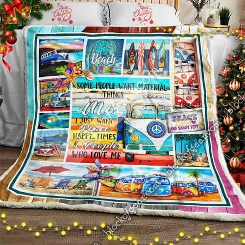 Beach Hippie Sherpa Fleece Blanket