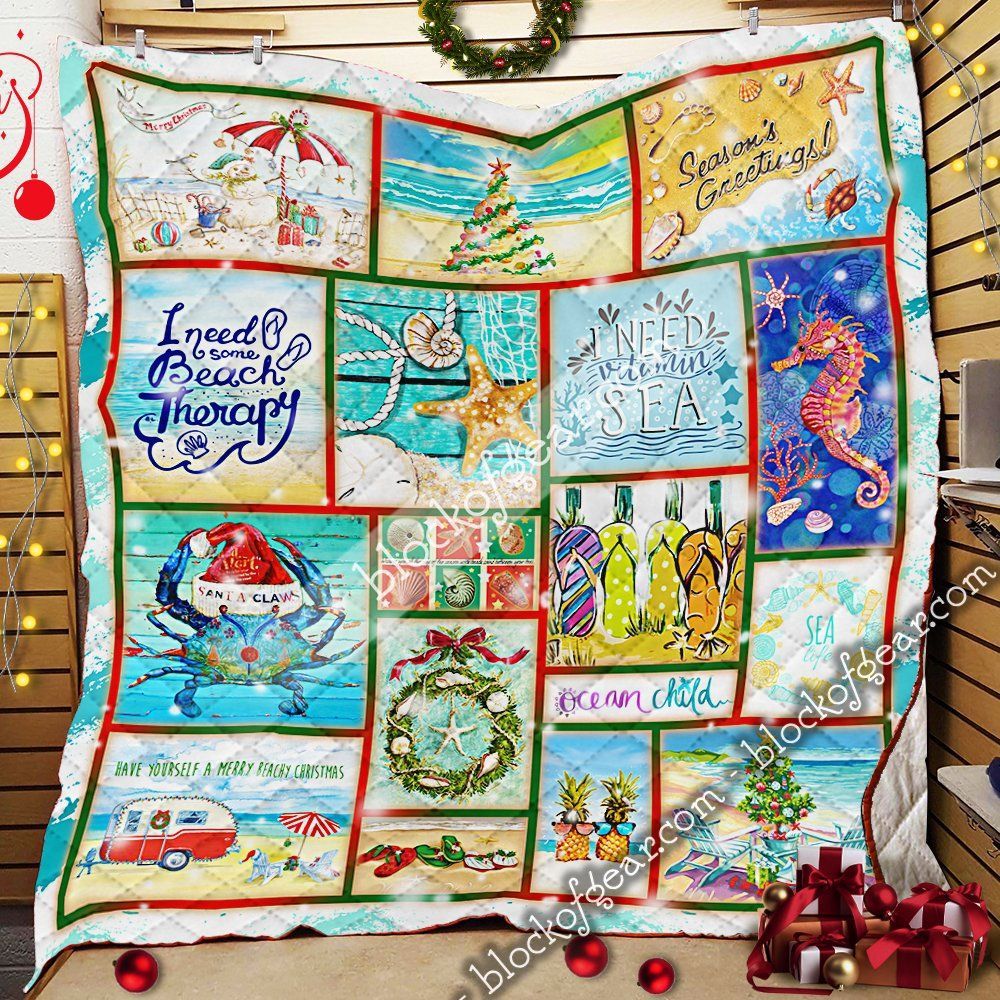 Beach Life Christmas GS-CL-NT0611 Quilt Blanket