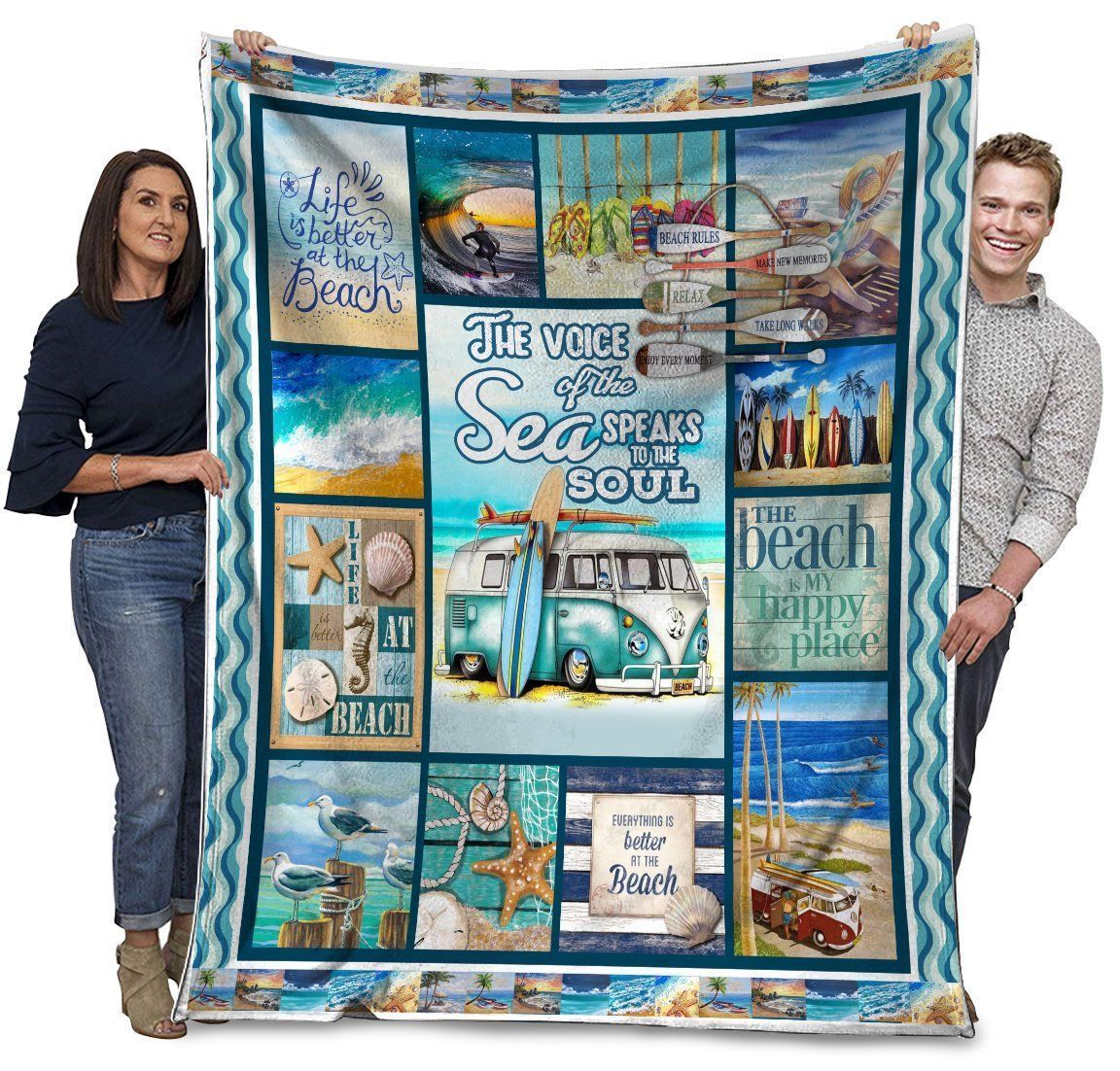 Beach Life The Voice Of The Sea Speaks To The Soul Fleece Blanket
