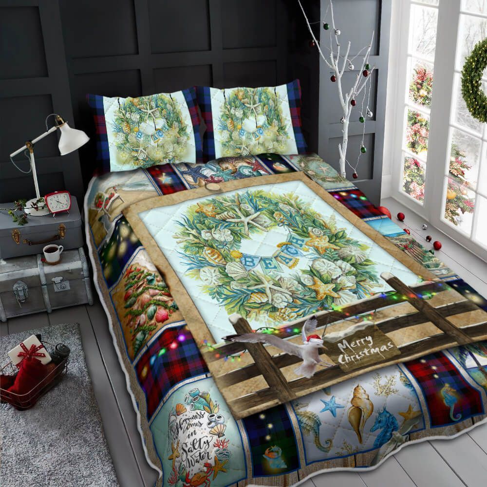 Beach Merry Christmas Bedding Set