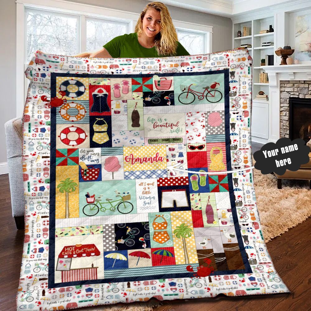Beach Personalized Quilt Blanket LML040604DT