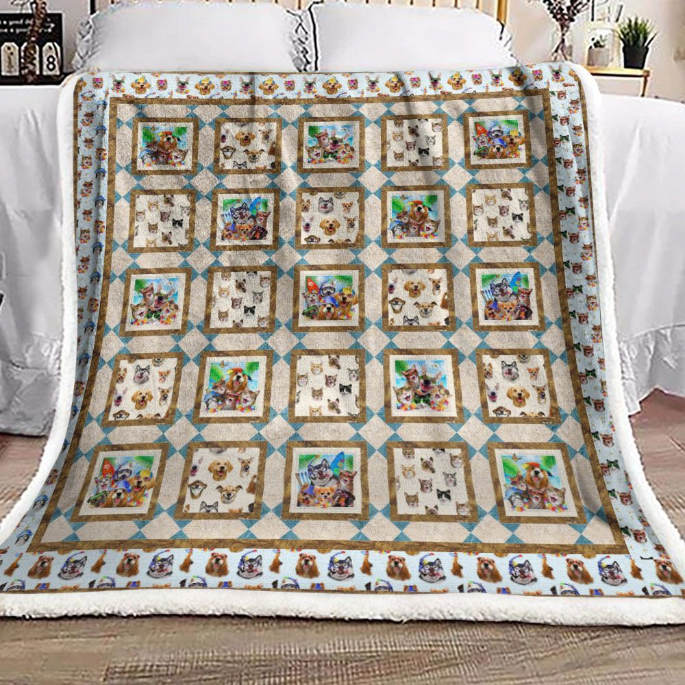Beach Pet Cat Dog Sherpa Fleece Blanket
