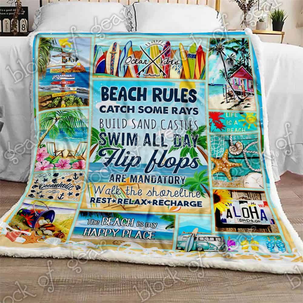 Beach Rules Fleece Blanket