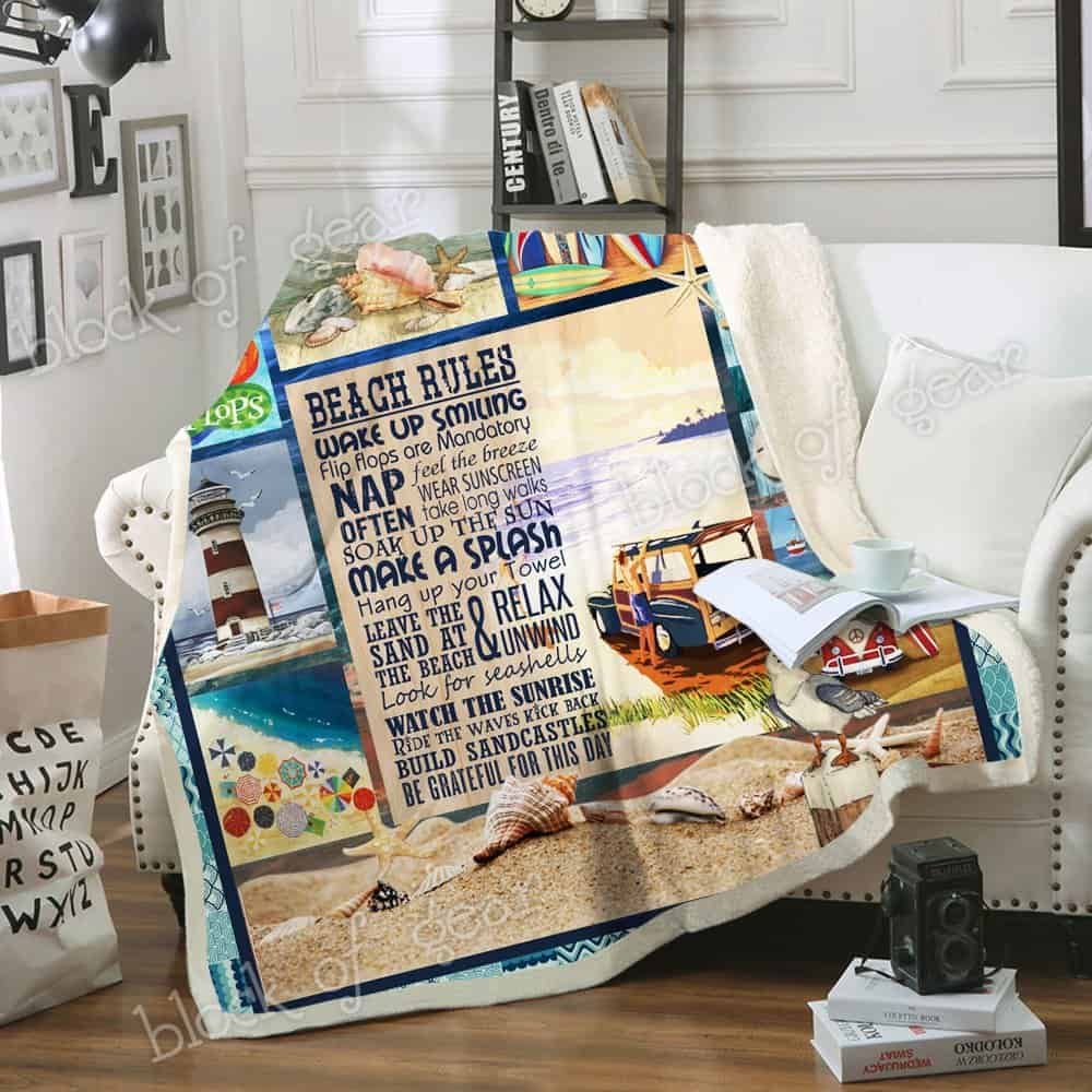 Beach Rules Fleece Blanket