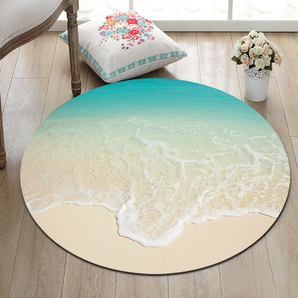 Beach Sea Wave Round Carpet