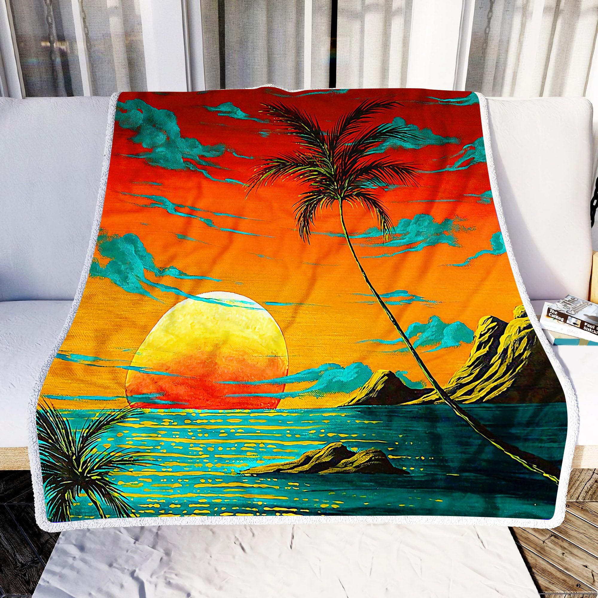 Beach Sunset Fleece Blanket