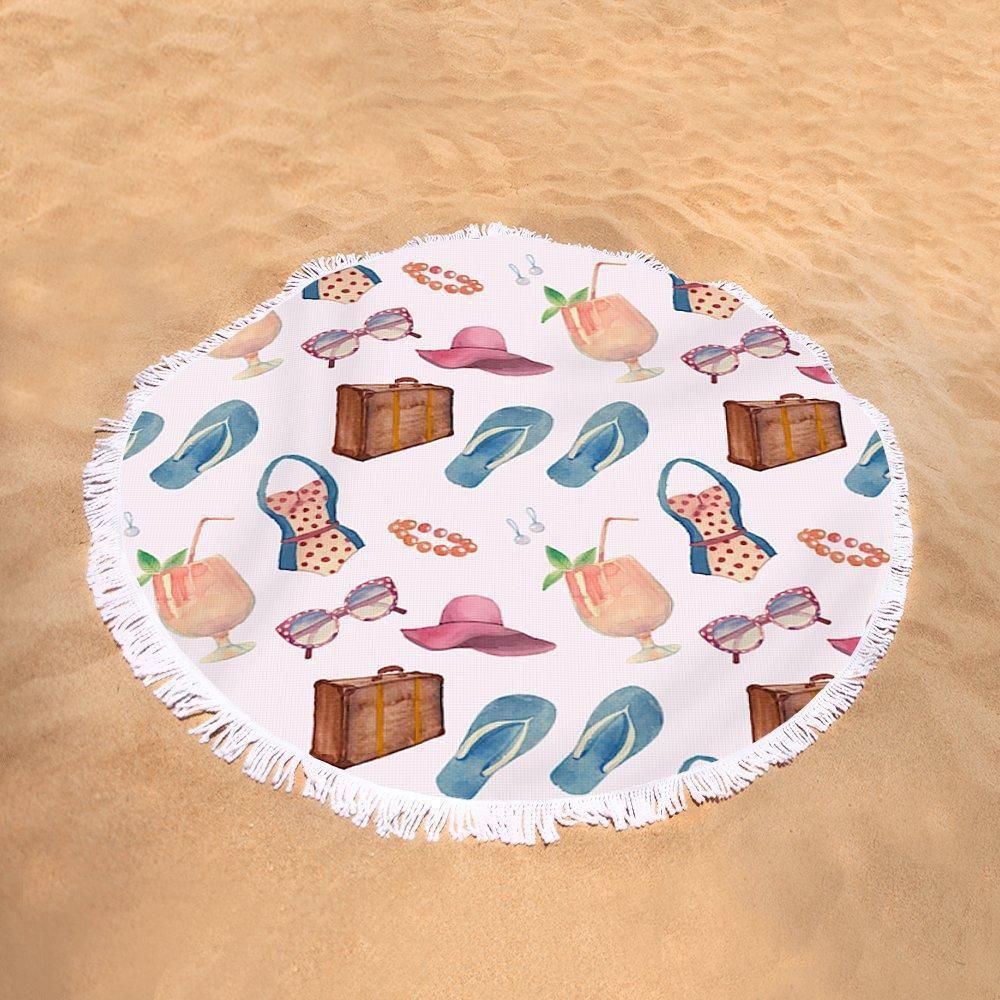 Beachy Fashion Printed Round Beach Towel For Girls