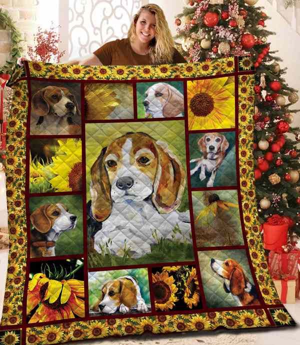 Beagle Beagle With Sunflower Quilt Blanket Dhc03011091Dd