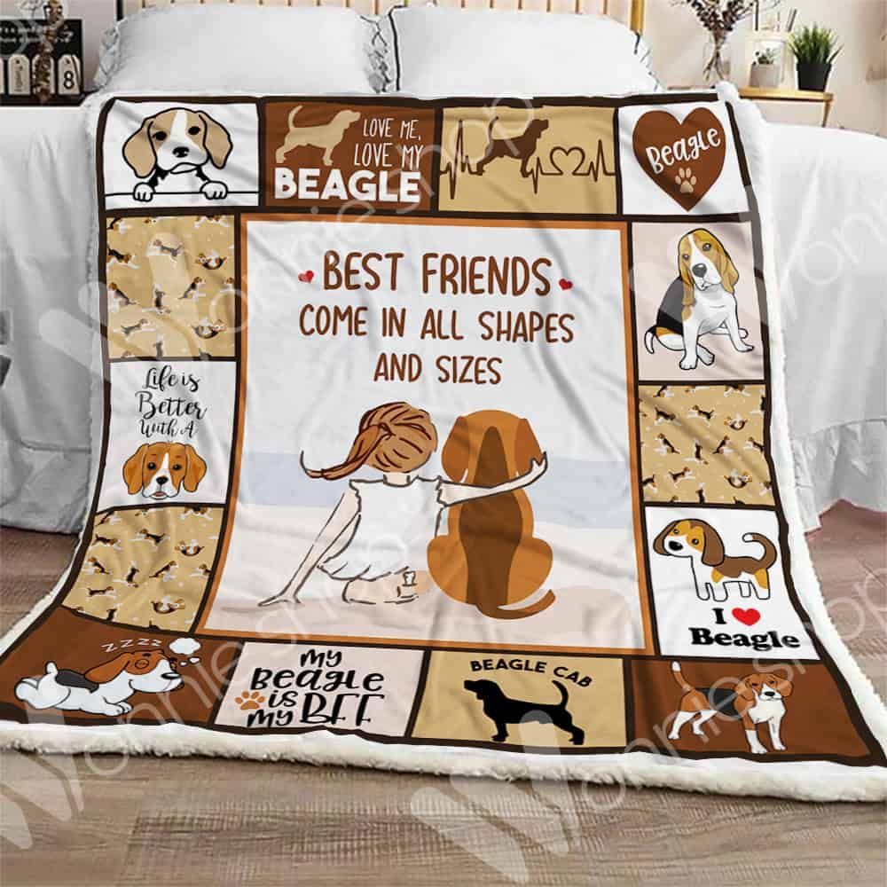 Beagle Best Friends Come In All Shapes And Sizes Sherpa Fleece Blanket