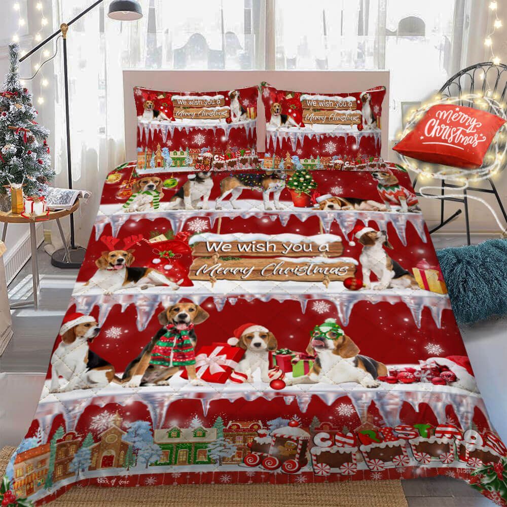 Beagle Christmas Bedding Set