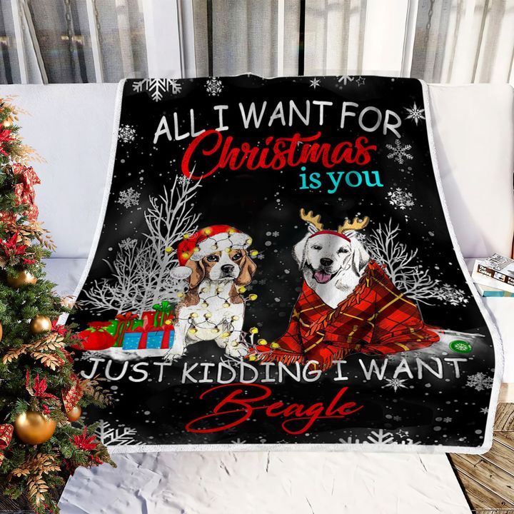 Beagle Christmas Fleece Blanket