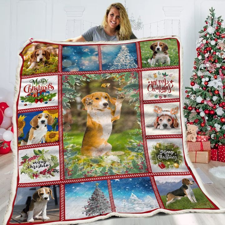 Beagle Christmas Fleece Blanket