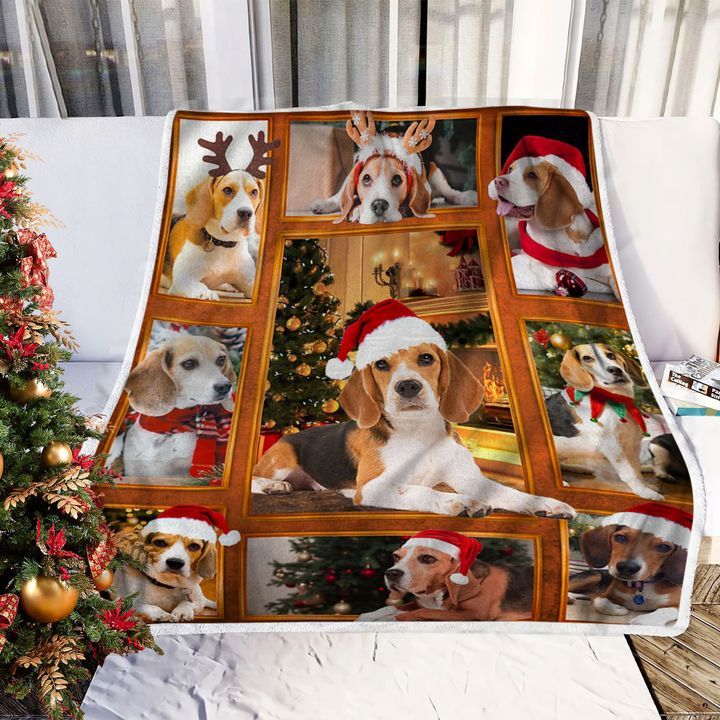 Beagle Christmas Fleece Blanket