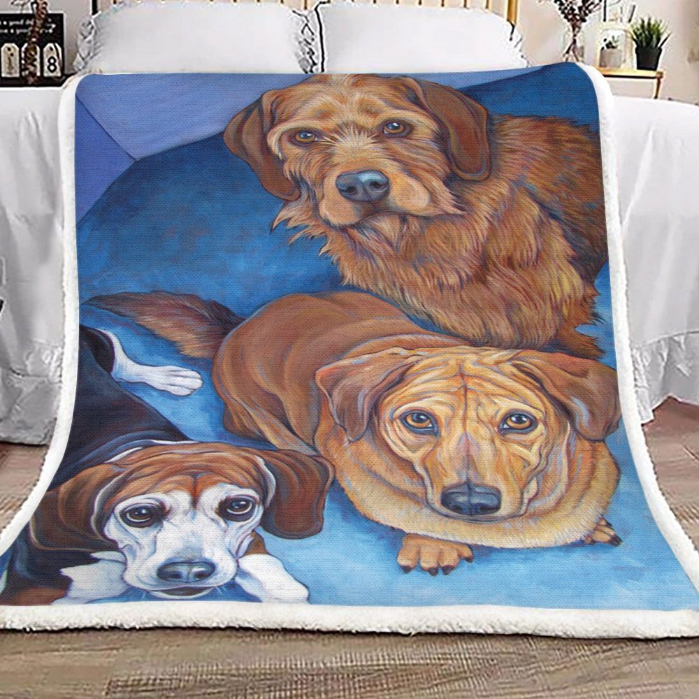 Beagle Dachshund Sherpa Fleece Blanket