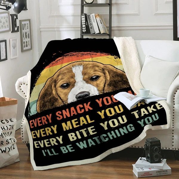 Beagle Dog Sherpa Fleece Blanket
