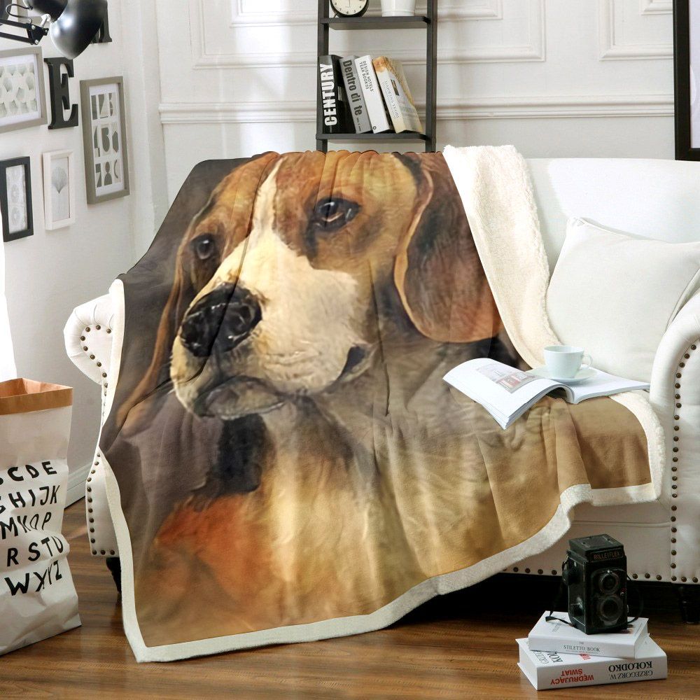 Beagle Dog Sherpa Fleece Blanket