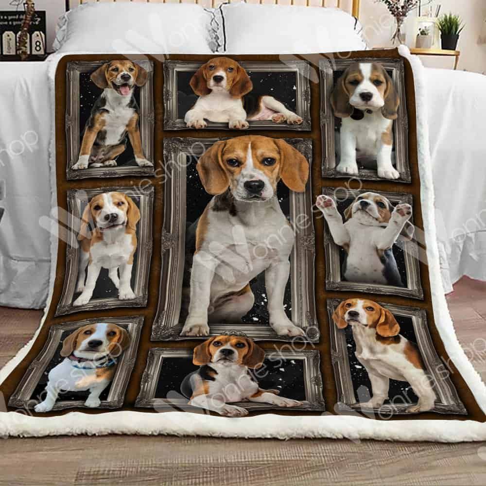Beagle Dog Sky Sherpa Fleece Blanket