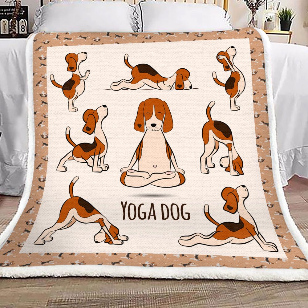 Beagle Dog Yoga Fleece Blanket