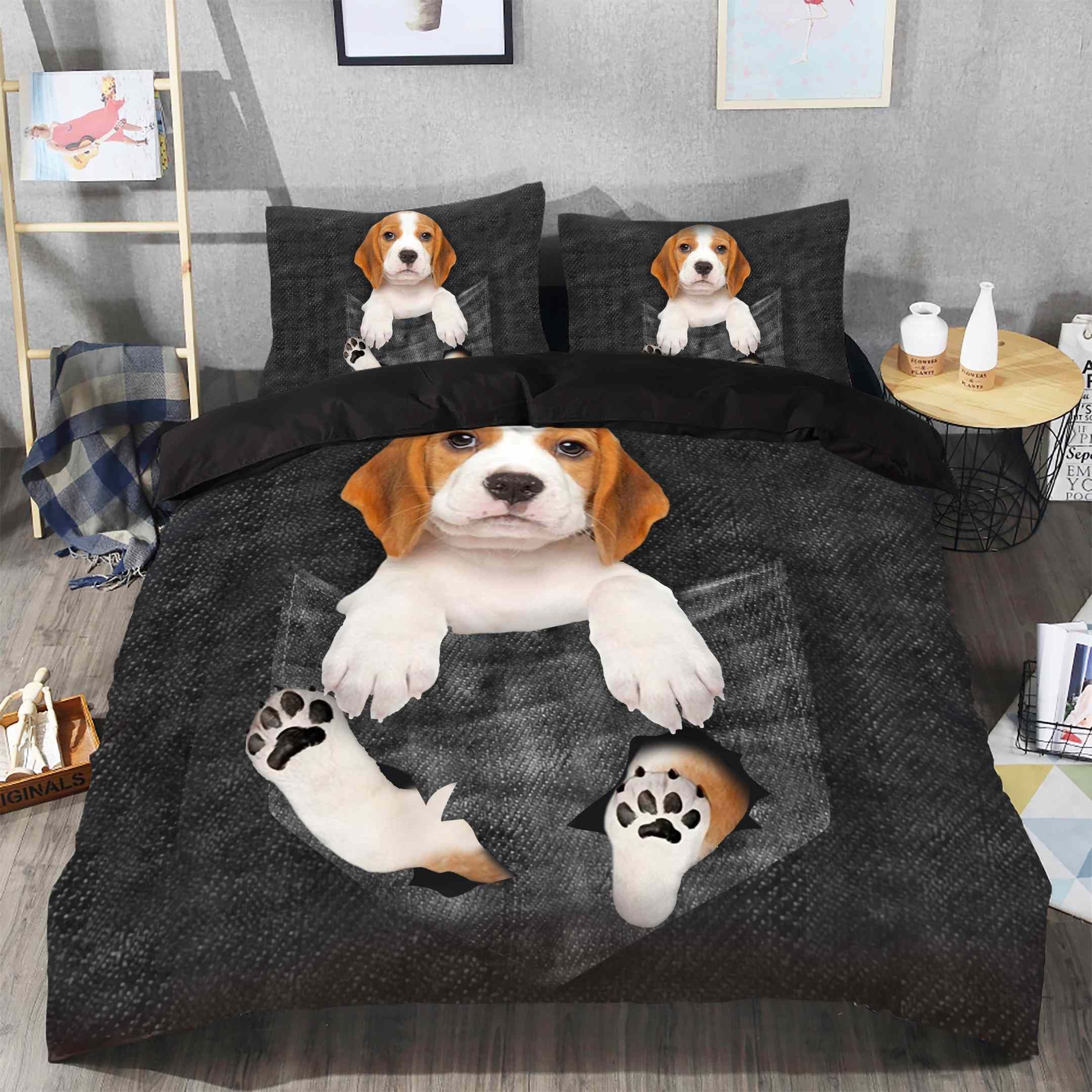 Beagle In Pocket Bedding Set
