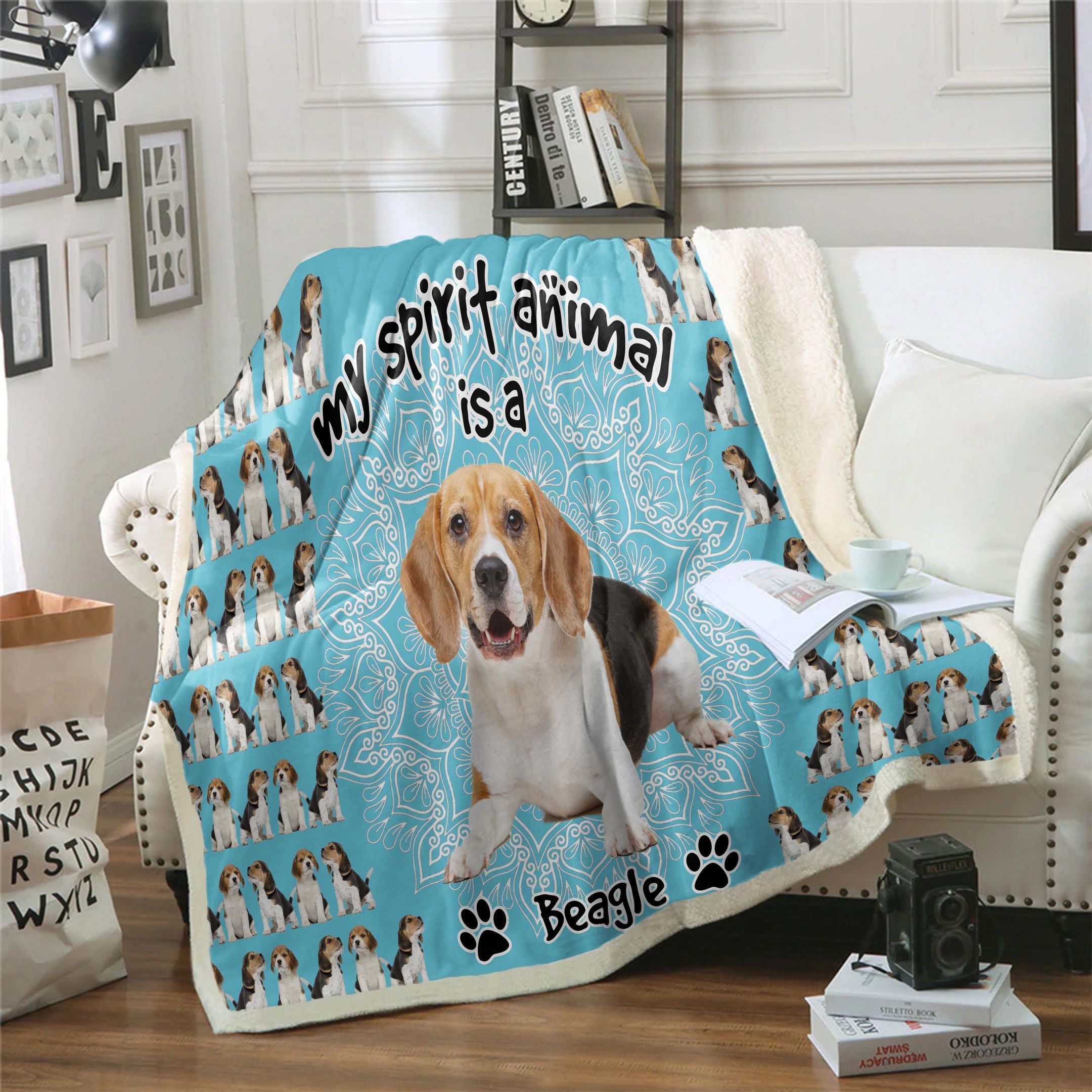 Beagle Is My Spirit Animal Sherpa Fleece Blanket