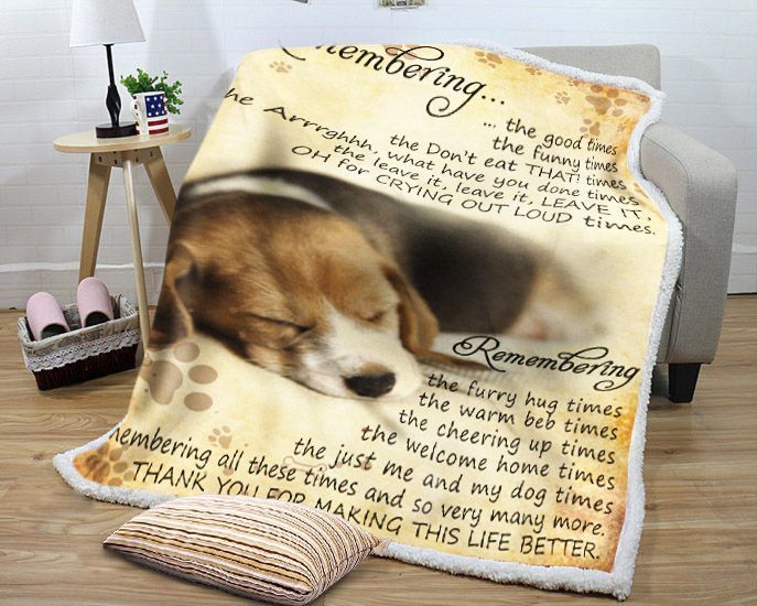 Beagles Remembering Sherpa Fleece Blanket
