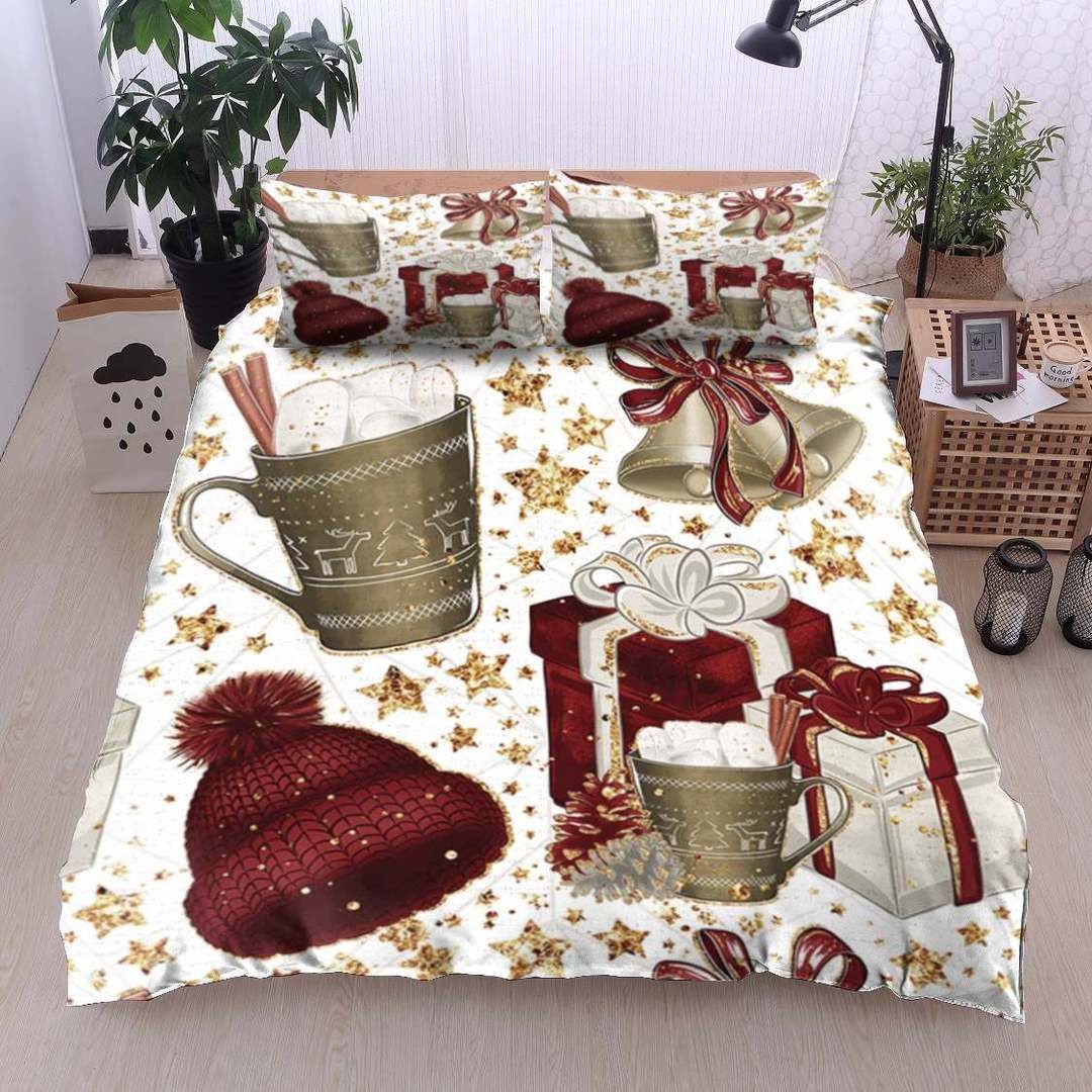 Beanie Gift Bell Cup Christmas Bedding Set